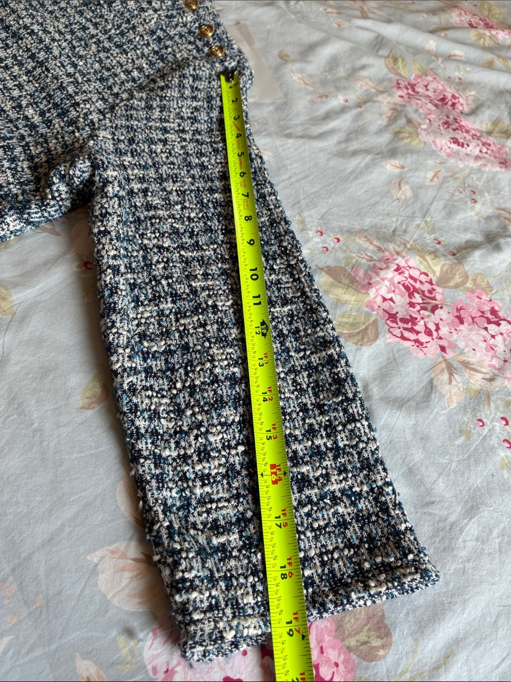 Talbots Tweed Shift Dress Gold Button Details on Collar and Pockets SZ XL (616) - Picture 11 of 13
